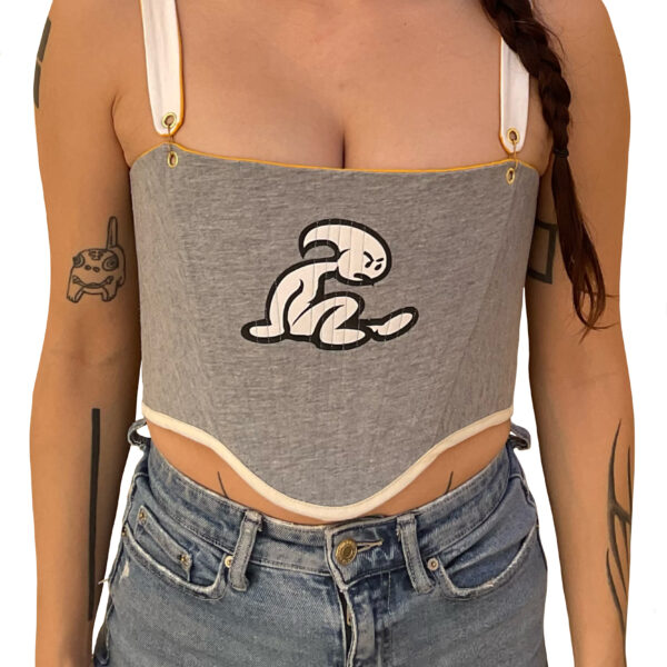 Corsé El Niño gris upcycling