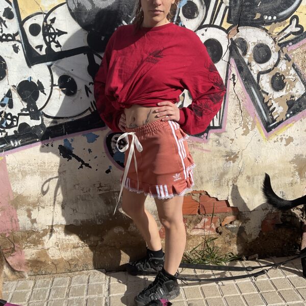 Falda rosa oscuro Adidas upcycling